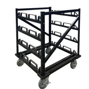 Portable Retractable Belt Barrier Stanchion Post Storage Cart