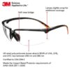 3M Privo Protective Eyewear,clear anti-fog lens, black frame