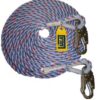 3M DBI-SALA Rope Lifeline with 2 Snap Hooks,50 ft (15 m)