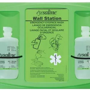 Eyesaline 32 oz Double Bottle Eyewash Wall Station