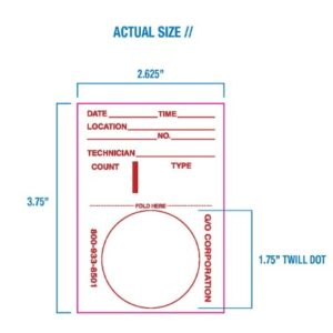 G/O Corp Smear  2 5/8” x 3 3/4” record paper with 1 3/4” dia cloth  500 per box