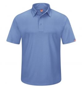 MENS SHORT SLEEVE PERFORMANCE KNIT FLEX SERIES PRO POLO SHIRT- MEDIUM BLUE