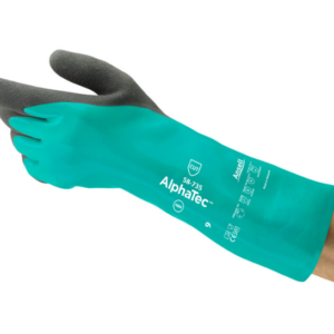 AlphaTec™  Cut-protective chemical-resistant gloves with high-visibility liner
