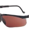 UVEX Genesis Semi-Rimless Safety Glasses with Black Frame, SCT Gray Lens and Hydroshield Anti-Fog Coating